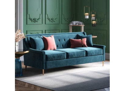 Tejido de tres plazas Relax Asiento Diseño Sofá Salón Sofás Sofá de terciopelo de 3 plazas Muebles