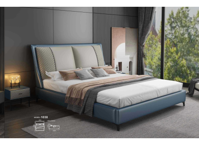 Cama de diseño Dormitorio Camas Textil Cuero Hotel Lujo Tapizado Terciopelo Tela