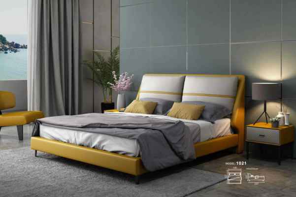 Diseño de cama de lujo para dormitorio de lujo. Camas dobles de hotel de 180x200 cm.