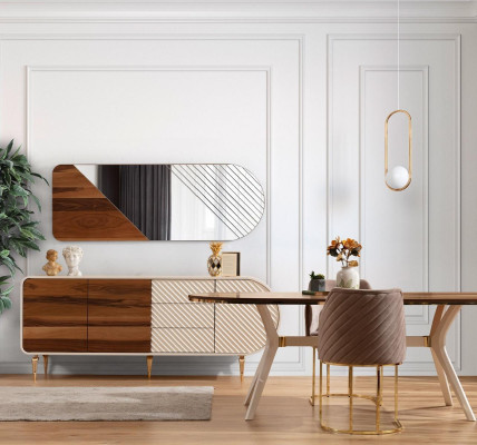 Aparador de chimenea en imitación de fuego Armario Estante Aparador Bajo de televisión de madera Nueva