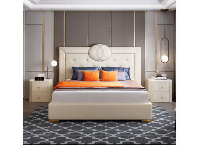 Lujo dormitorio cama doble diseño camas tapizadas muebles dormir hotel