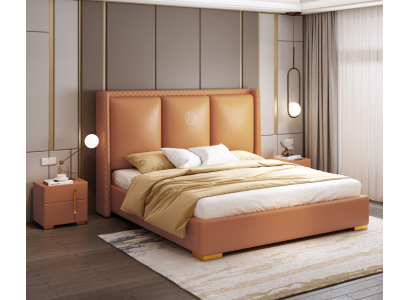 Cama Naranja Dormitorio Diseño Muebles Moderna Lujo Camas Estructura de Cama
