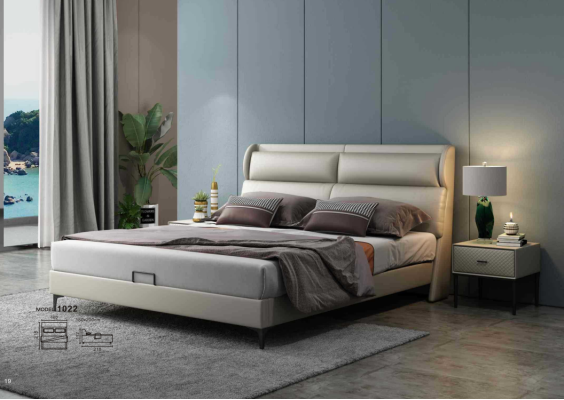 Alta calidad Lujo Doble Cama Camas Acolchado Diseño Matrimonial Hotel Cuero Textil Nuevo