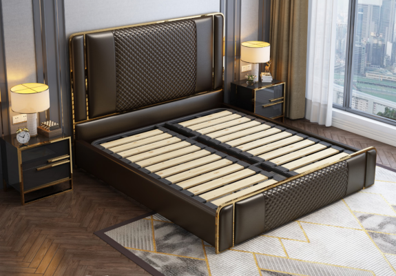 Cama Dormitorio Diseño Muebles Modernos de Lujo Camas tapizadas Estructura Nueva