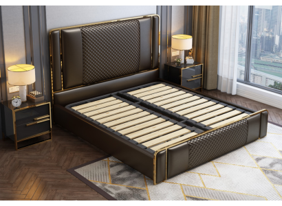 Cama Dormitorio Diseño Muebles Modernos de Lujo Camas tapizadas Estructura Nueva