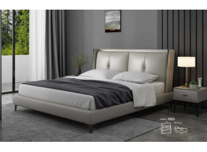Cama clásica de lujo tapizada de madera para dormitorio doble 180x200