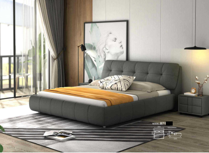 Diseño camas acolchadas camas cuero doble hotel matrimonial dormitorio somier caja nuevo