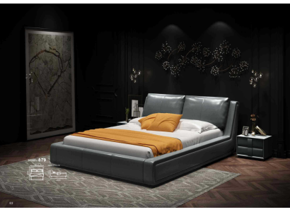 Cama de diseñador de lujo doble de cuero de hotel de metal doble habitación de sueño nueva.