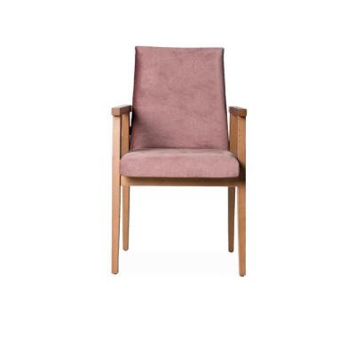 Diseño de silla con reposabrazos, tapizada, sillas de comedor de madera maciza, textil, madera nueva.