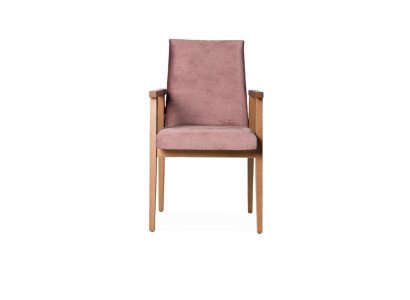 Diseño de silla con reposabrazos, tapizada, sillas de comedor de madera maciza, textil, madera nueva.