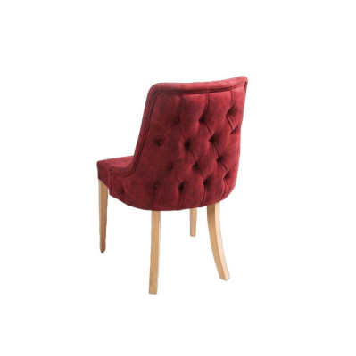 Silla Chesterfield roja, sillón moderno de respaldo alto, lujoso tapizado individual, sillas de comedor.