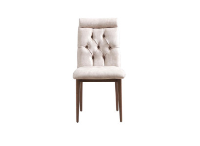 Silla Chesterfield de marfil blanco, Sillas de comedor de lujo, Silla tapizada con estilo.