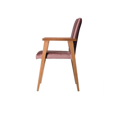 Diseño de silla con reposabrazos, tapizada, sillas de comedor de madera maciza, textil, madera nueva.