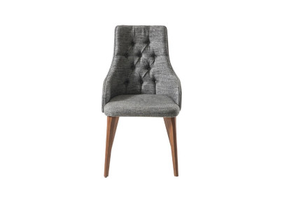 Silla gris de comedor Chesterfield diseñador sillas de tela de lujo sillas de muebles de lujo