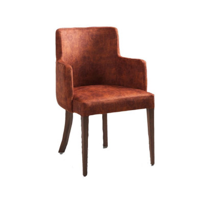 Diseño de silla Sala de estar Comedor Madera real Sillas Tapizadas con reposabrazos Nuevo