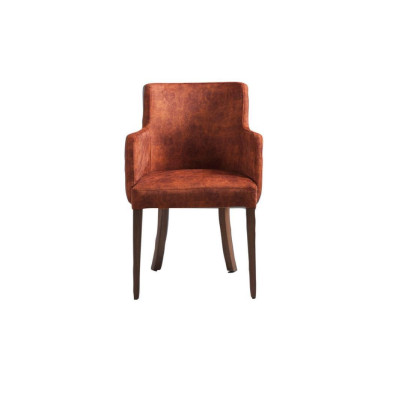 Diseño de silla Sala de estar Comedor Madera real Sillas Tapizadas con reposabrazos Nuevo