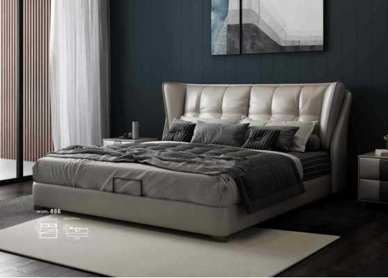 Camas de dormitorio gris colchón cama Chesterfield muebles italianos