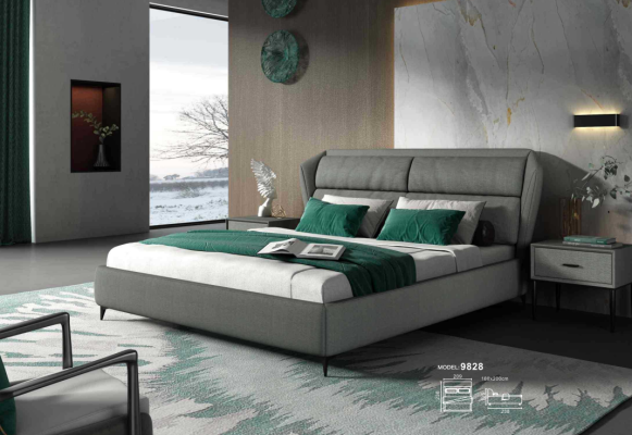 Cama clásica de lujo doble tapizada de diseño de dormitorio cama 180x200 cm