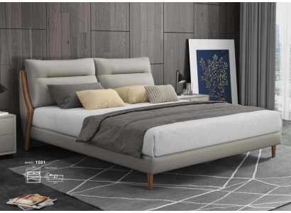 Camas de lujo clásicas tapizadas en cuero y textil cama de alta calidad para dormitorio nuevo