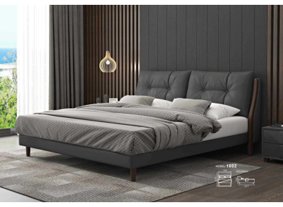 Cama de hotel de lujo, camas de diseño, tapizadas en madera, cuero, dormitorio de 180x200.