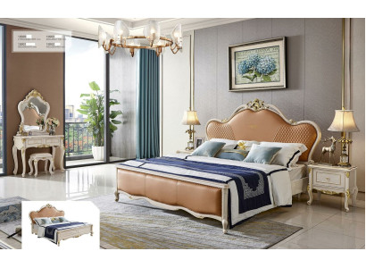 Diseño de mesita de noche cama 5 piezas Conjunto de dormitorio Tocador de madera maciza