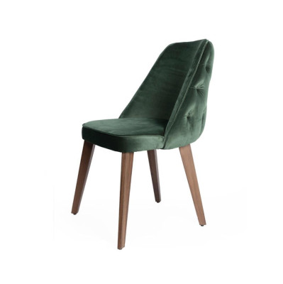Silla Chesterfield verde de lujo Sillón de comedor tapizado de un asiento