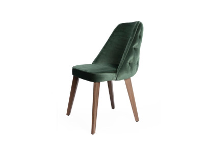 Silla Chesterfield verde de lujo Sillón de comedor tapizado de un asiento