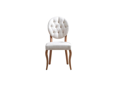 Silla tapizada Chesterfield blanca diseñador sillas de comedor de lujo, asiento individual.
