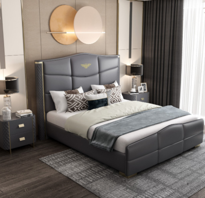 Diseño cama doble cama de cuero camas cama cuero tapizado matrimonio 180x200cm