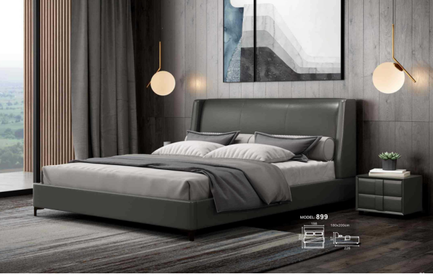 Cama tapizada de diseño de lujo doble hotel cama matrimonial 180x200cm dormitorio de metal