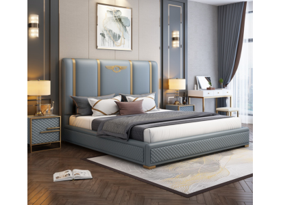 Cama acolchada diseño lujo metal doble camas hotel matrimonial dormitorio