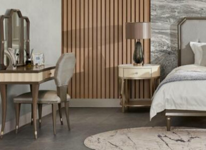 Tocador, cómoda, silla, mesa consola, lujo, madera maciza, 2 piezas.