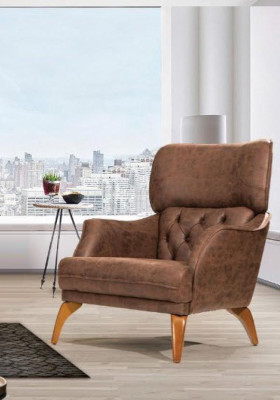 Sofá de diseño Chesterfield de un solo asiento de lujo, sillón, sofá tapizado, muebles de cuero.