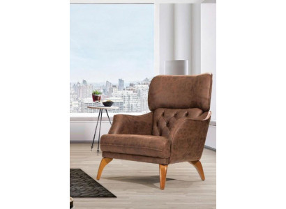 Sofá de diseño Chesterfield de un solo asiento de lujo, sillón, sofá tapizado, muebles de cuero.