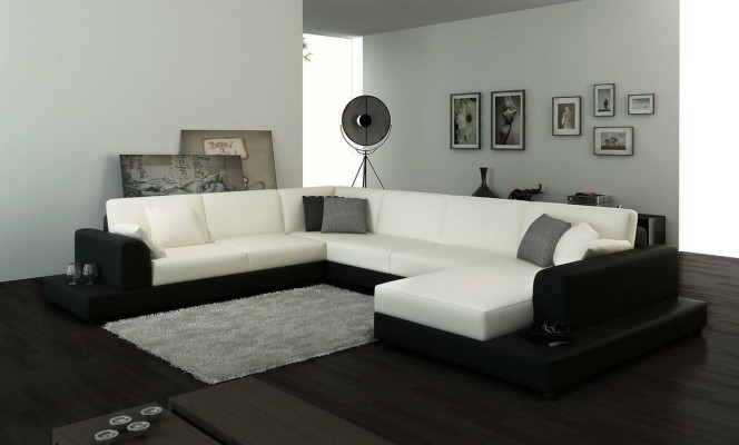 Sofá de cuero Sofá Sofá de esquina Conjunto de esquina Diseño decorativo moderno