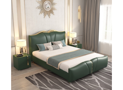 Cama de diseñador Dormitorio Camas Textil Cuero Hotel Lujo Tapizado