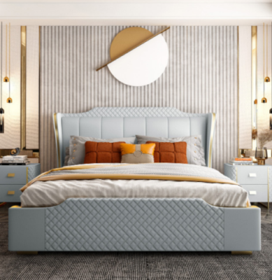 Cama de madera de diseño Mueble elegante Cama doble Dormitorio 180x200cm