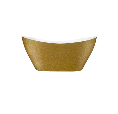 Baño dorado de diseñador. Bañera de lujo independiente en oro.