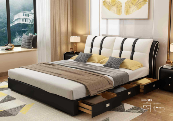 Diseñador Cama Dormitorio Camas Textil Hotel Lujo Tapicería Asiento Tela Italia