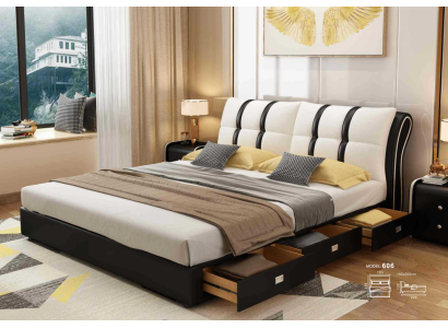 Diseñador Cama Dormitorio Camas Textil Hotel Lujo Tapicería Asiento Tela Italia