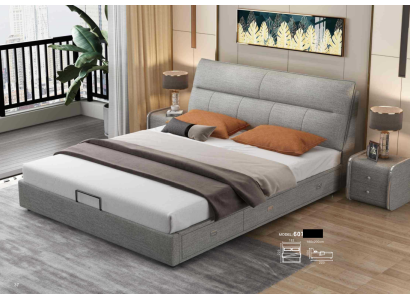 Diseño de cama de cuero moderna para hotel de lujo habitación doble matrimonial.