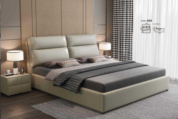Diseño cama dormitorio textil cuero tapizado. Camas modernas 180x200cm.