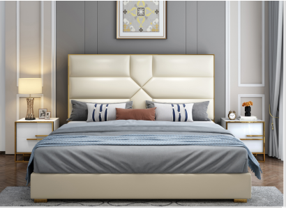 Diseño de cama de lujo para dormitorio acolchado de lujo cama doble del hotel Hotel