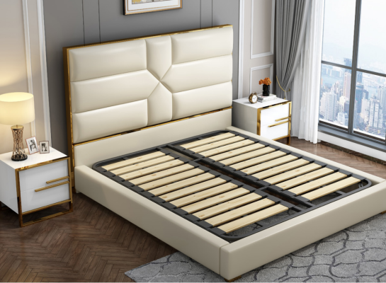 Diseño de cama de lujo para dormitorio acolchado de lujo cama doble del hotel Hotel