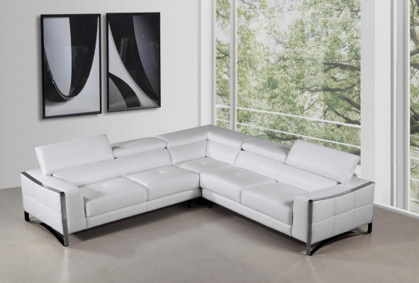 Sofá de cuero, sofá en forma de U, sofá esquinero, conjunto de esquina, diseño moderno 1504B.
