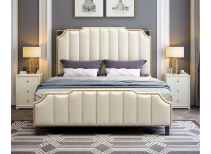Cama tapizada de diseño de lujo doble cama de hotel matrimonial 180x200cm dormitorio.