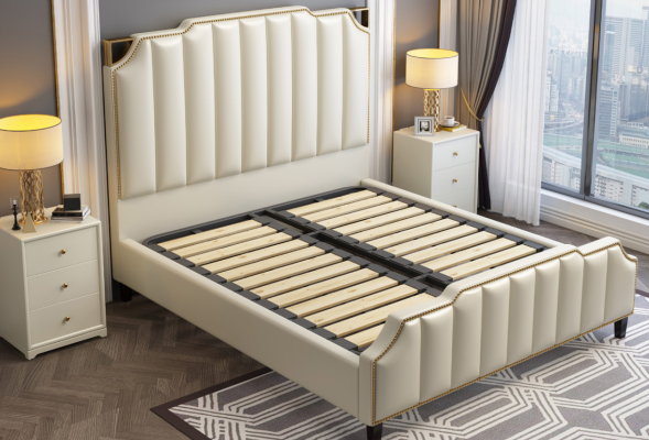 Cama tapizada de diseño de lujo doble cama de hotel matrimonial 180x200cm dormitorio.