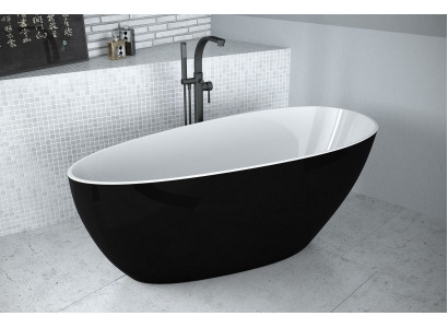 Moderna bañera exclusiva de diseño independiente bañera de baño independiente negra.