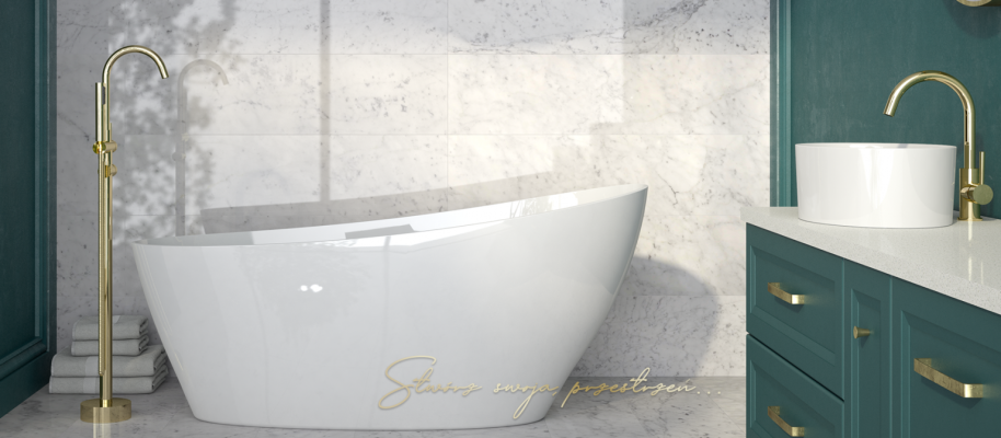 Exclusiva bañera independiente de acrílico Baño Ducha Diseño decorativo de desagüe