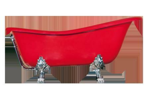 Baño de diseñador rojo Bañera de lujo independiente en rojo Baño de bañera